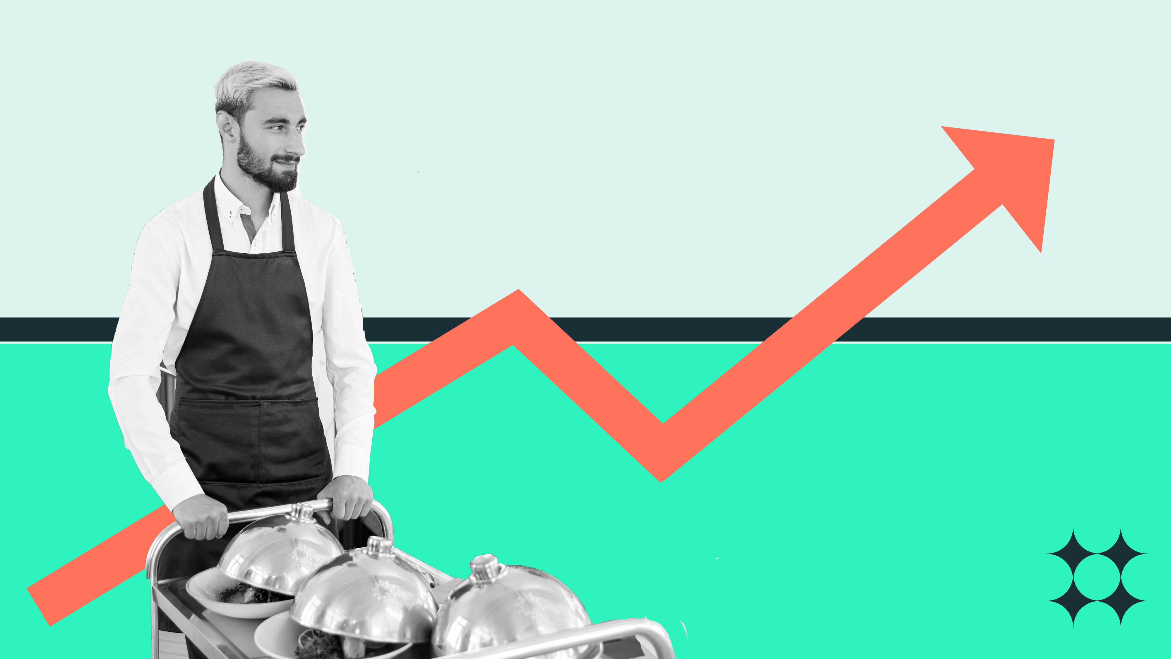 A man pushes a catering trolley while watching the upward trajectory of his catering side hustle